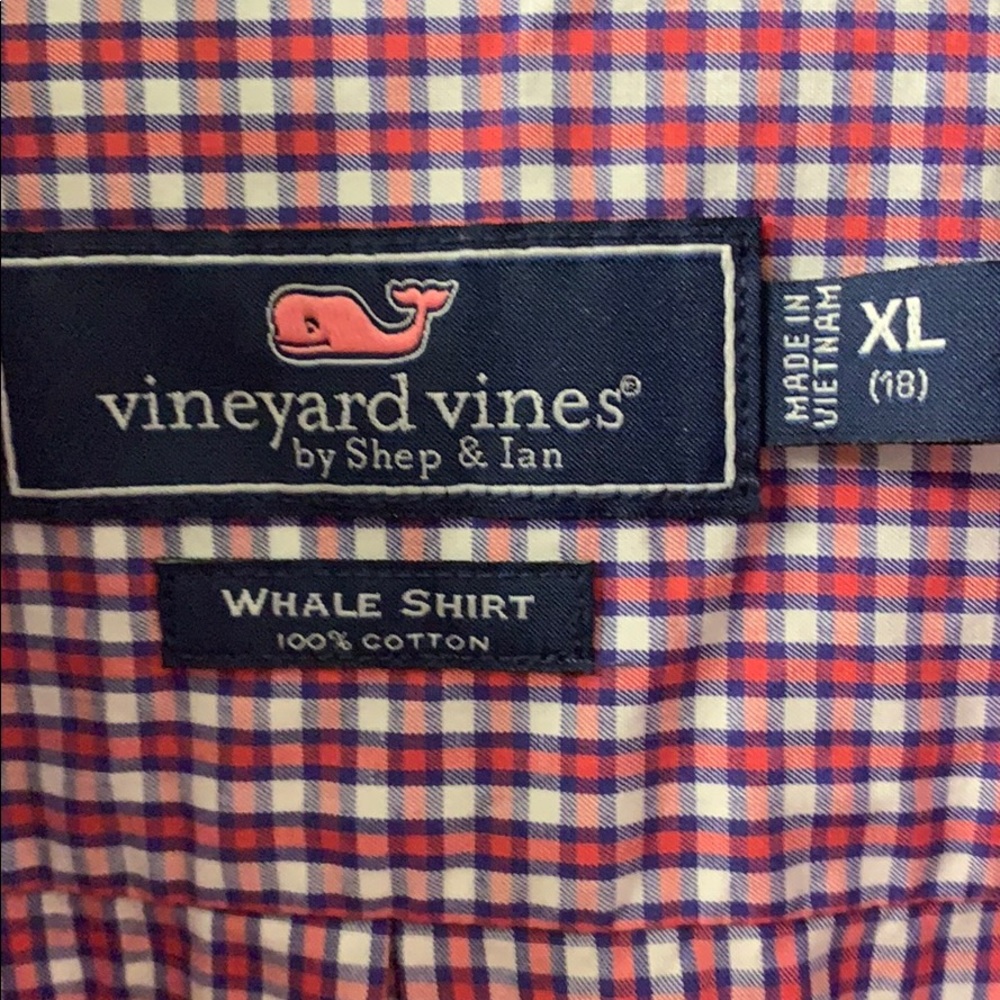 EUC boys vineyard vines plaid whale shirt - Picture 3 of 6